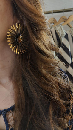 Golden Daisy Stud Earrings - view 5