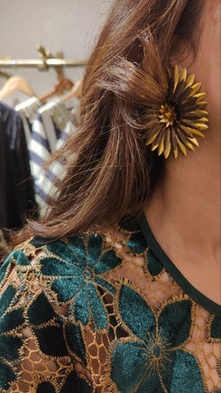 Golden Daisy Stud Earrings - view 6