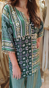 Green Beige Kurta Pant Set - view 2