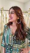 Green Beige Kurta Pant Set - view 4