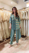 Green Beige Kurta Pant Set - view 5