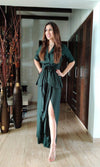 Green Blazer Skirt Set
