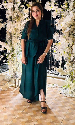 Green Blazer Skirt Set
