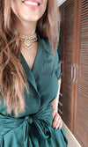 Green Blazer Skirt Set