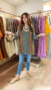 Green Brown Crepe Shirt - view 4