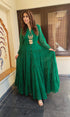 Green Ghera Dress With Neckpiece