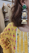 Green Stone Jhumka Earrings
