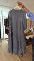 Grey Metal Linen Drape Dress - view 2