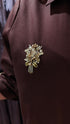 Hand Embellished Brown Shirt Dress With Net - view 7