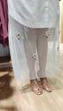Hand Embellished White Shirt Dress With Net - view 9