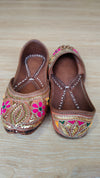 Handcrafted Gold Mukaish & Floral Thread Work Juttis - view 4