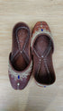 Handcrafted Tan Leather Original Zari Juttis - view 5