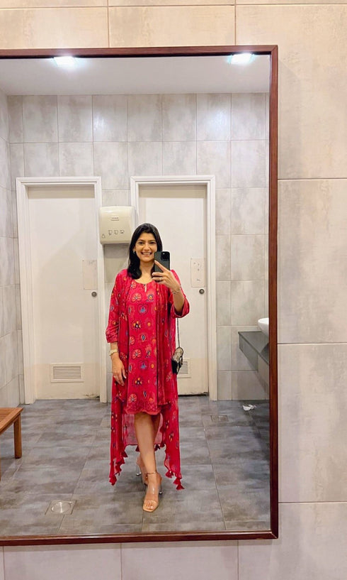 Hot Pink Georgette Set