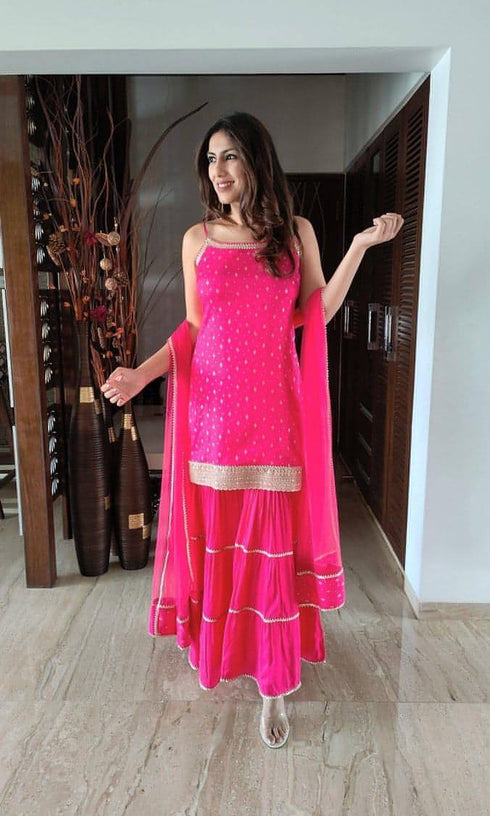 Hot Pink Sharara Set
