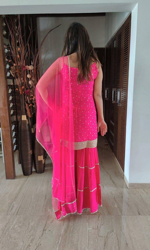 Hot Pink Sharara Set