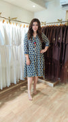 Indigo Blue Floral High Low Midi Dress - view 2