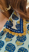 Indigo Blue Floral High Low Midi Dress - view 4