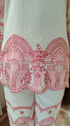 Ivory & Blush Pink Embroidered Cutwork Coord Set - view 5