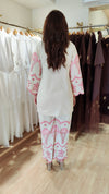 Ivory & Blush Pink Embroidered Cutwork Coord Set - view 9