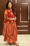 Jaipuri Maroon Drape Skirt Set For Women - view 11