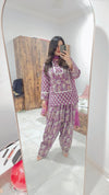 Jaipuri Purple Farshi Salwar Set - view 2