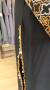 Jet Black Embroidered Kurta Set with Tassel - view 5