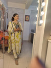 Tie Dye Green Drape Sari Kurta Set - view 12