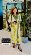 Tie Dye Green Drape Sari Kurta Set - view 13