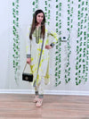 Tie Dye Green Drape Sari Kurta Set - view 3