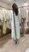 Tie Dye Green Drape Sari Kurta Set - view 6
