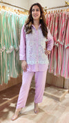Lilac Embellished Cutwork Coord Set