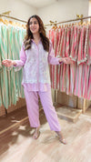 Lilac Embellished Cutwork Coord Set - view 3