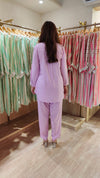 Lilac Embellished Cutwork Coord Set - view 7