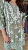Lucknowi Green Zig Zag Coord Set - view 5