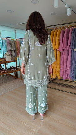 Lucknowi Green Zig Zag Coord Set - view 7