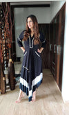 Black Leather Patchwork Dress