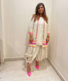 Neon White Dhoti Jacket Set - view 8