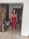 Maroon Drape Skirt - Top Not Included