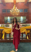 Maroon Drape Skirt - Top Not Included