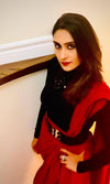 Maroon Drape Skirt - Top Not Included
