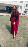 Maroon Drape Skirt - Top Not Included