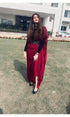 Maroon Drape Skirt - Top Not Included