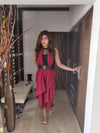 Maroon Drape Skirt - Top Not Included