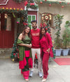 Maroon Green Organza Duppatta Farshi Set - view 7