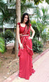 Maroon Ruffle Sari