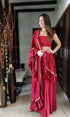 Maroon Ruffle Sari