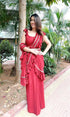 Maroon Ruffle Sari