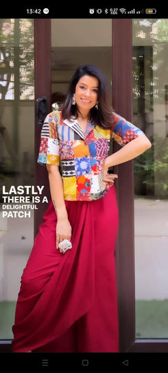 Maroon Slit- Only Skirt