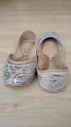 Metallic Gota Mukaish Work Pure Leather Juttis - view 5