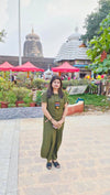 Moss Green 3 Piece Coord Set - Neckpiece included - view 10